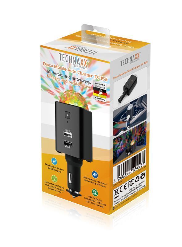 ITgifts charger, 800mAh Disco - (TX-159) car Technaxx mobile