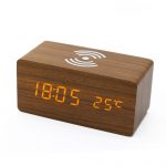Wooden alarm clock with wireless charger DH01