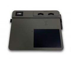 Mouse pad with wireless charging and LCD