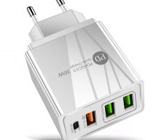 Travel mains charger 4x USB socket adapter
