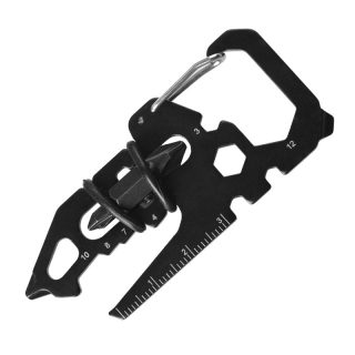 Multifunction key with carabiner
