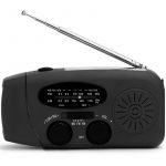 Solar portable LED flashlight with power bank and radio