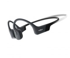 Shokz OpenRun USB-C Mini, Bluetooth headphones in front of the ears