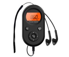 Pocket AM/FM radio with headphones