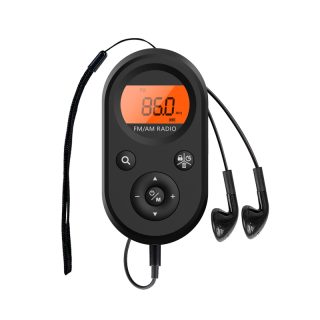 Pocket AM/FM radio with headphones