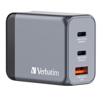 Verbatim GaN Travel Adapter GNC-65, 2xUSB-C PD 65W