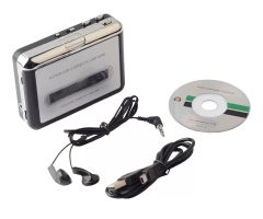 Cassette player with USB-to-MP3 converter