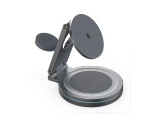 3-in-1 magnetic wireless charger with a rotating stand
